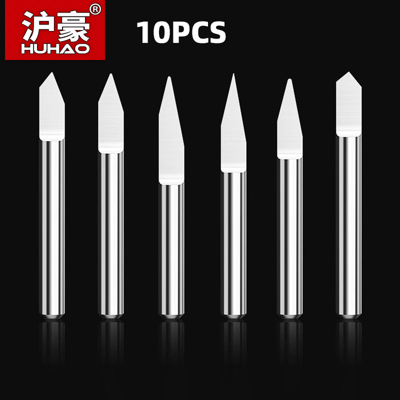 3D Printing Online - HUHAO-PCB 3D彫刻ビット、チップ0.1-0.7mm、V字型彫刻ビット、カーバイド、3Dフライス、10、15、20、25度、10個