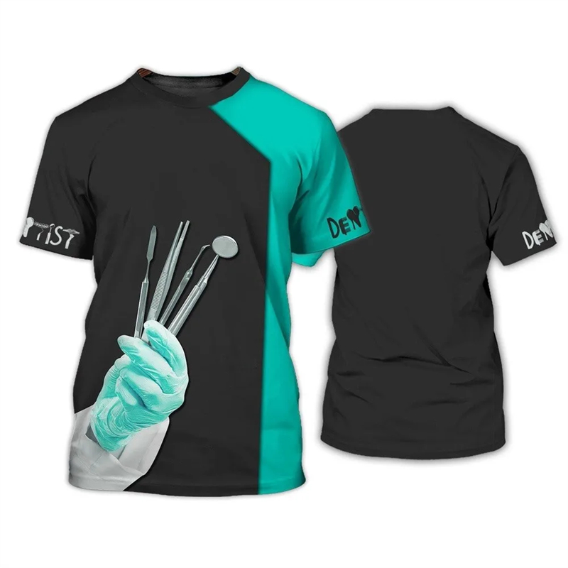 3D Printing Tooth - メンズ半袖Tシャツ,カジュアル,ストリートウェア,3Dプリント,ファッショナブル,毎日,夏,2022