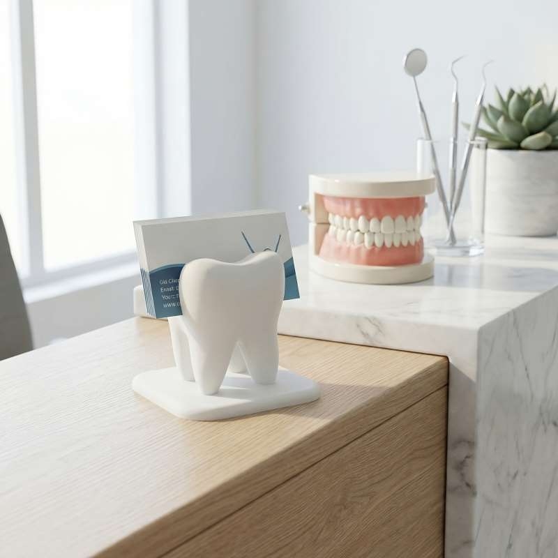 3D Printing Tooth - 3Dプリント歯型名刺入れ歯科医院受付デスクディスプレイスタンドデスクトップ装飾