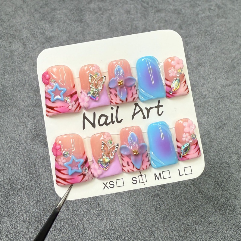 10個入り ハンドメイド フェイクネイル ダックビル型 付け - 3D Printing Nails のレビューと価格