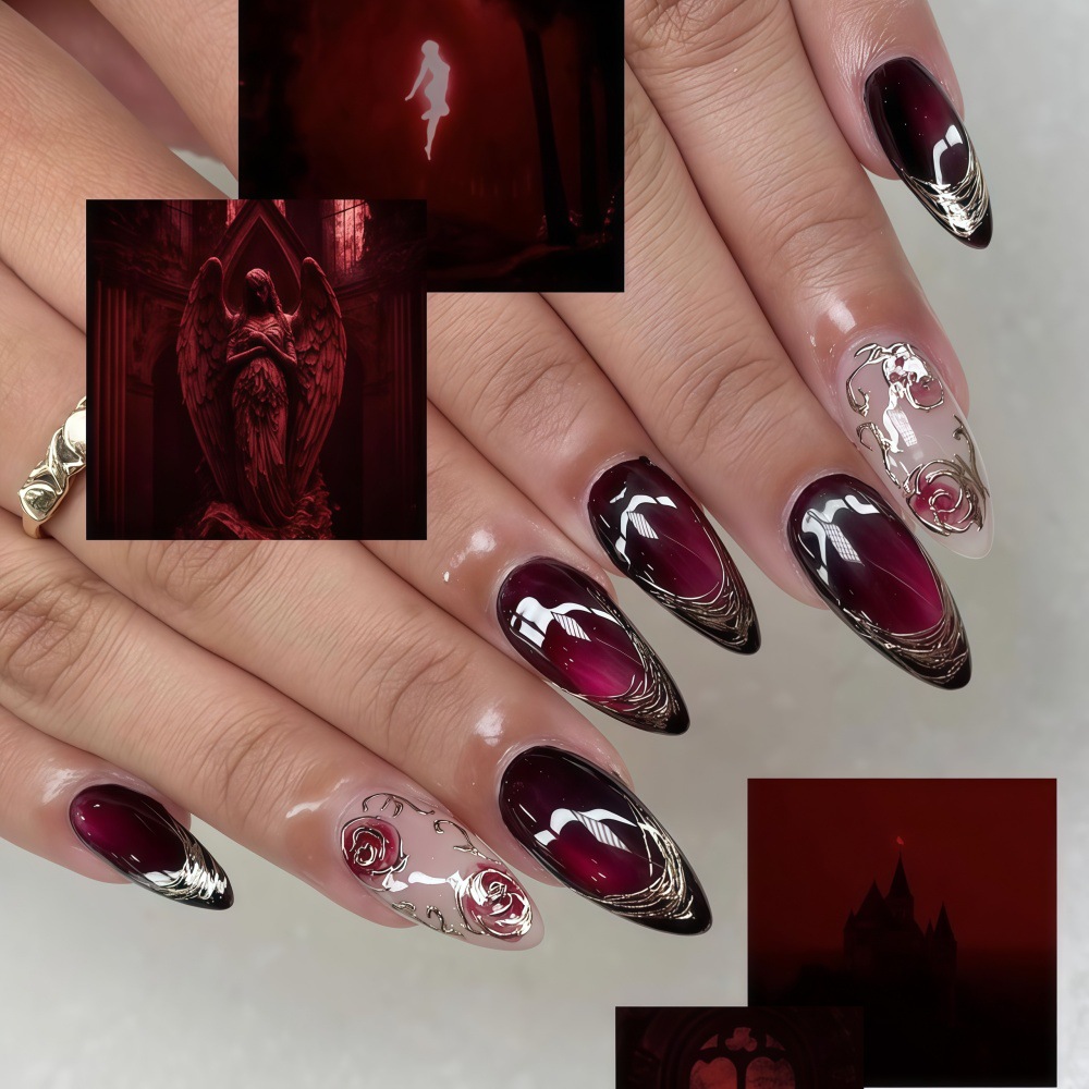バレンタインデー用の女性・女の子向け3Dフェイクネイル、ゴー - 3D Printing Nails のレビューと価格