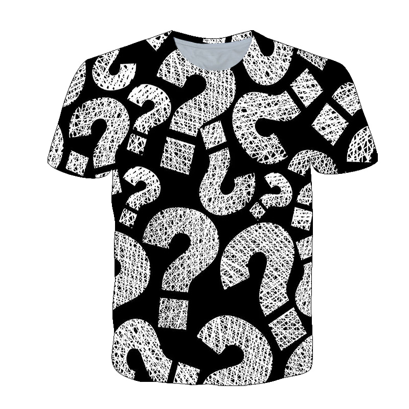 3D刺questionマークをモチーフにしたメンズ半袖Tシャ - 3D Printing Questions のレビューと価格