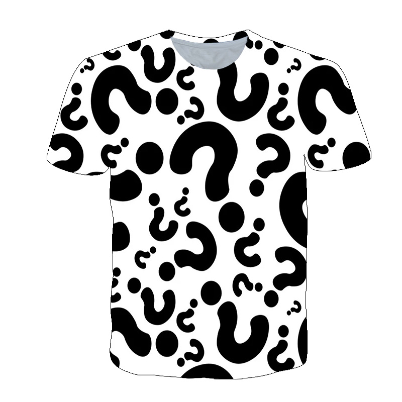 3D刺questionマークをモチーフにしたメンズ半袖Tシャ - 3D Printing Questions のレビューと価格