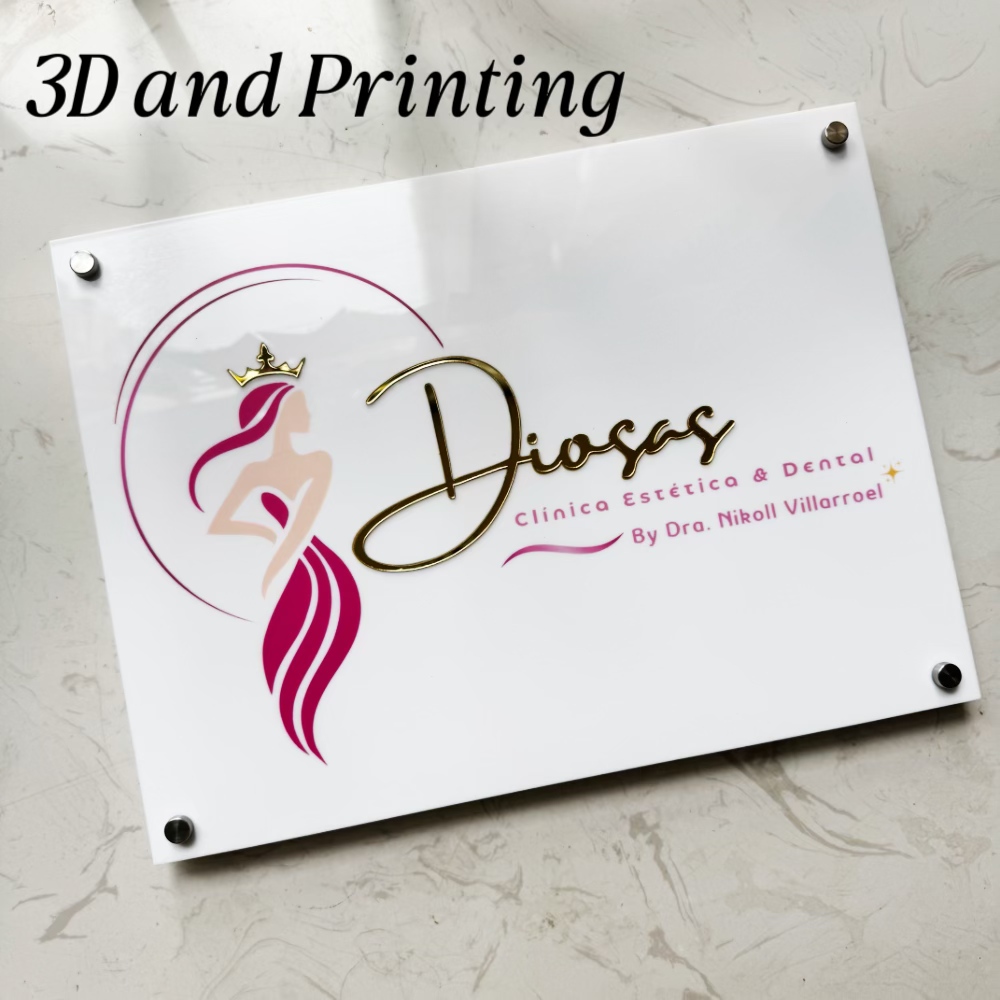 モダンなアクリル製白い看板、カスタマイズ3Dと印刷ロゴ、文字 - 3D Printing Qr Codes のレビューと価格