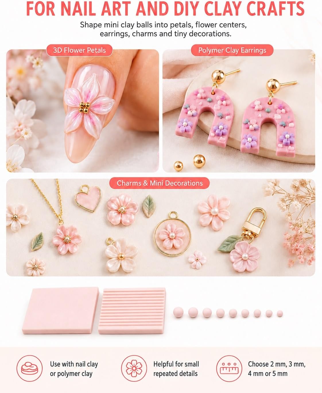 4個入り 3Dプリントクレイジェルボールメーカーツール、3D - 3D Printing Nails のレビューと価格