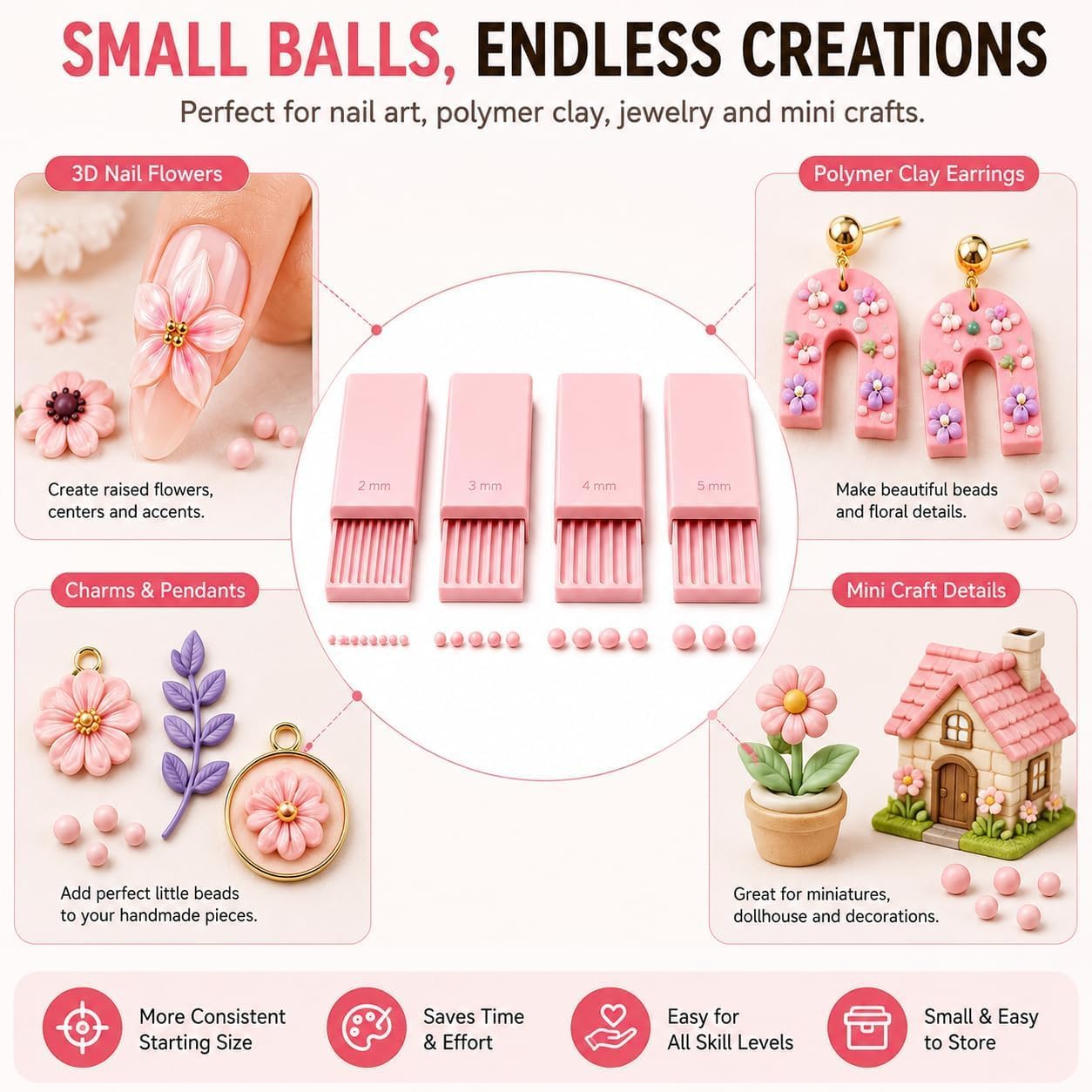 4個入り 3Dプリントクレイジェルボールメーカーツール、3D - 3D Printing Nails のレビューと価格