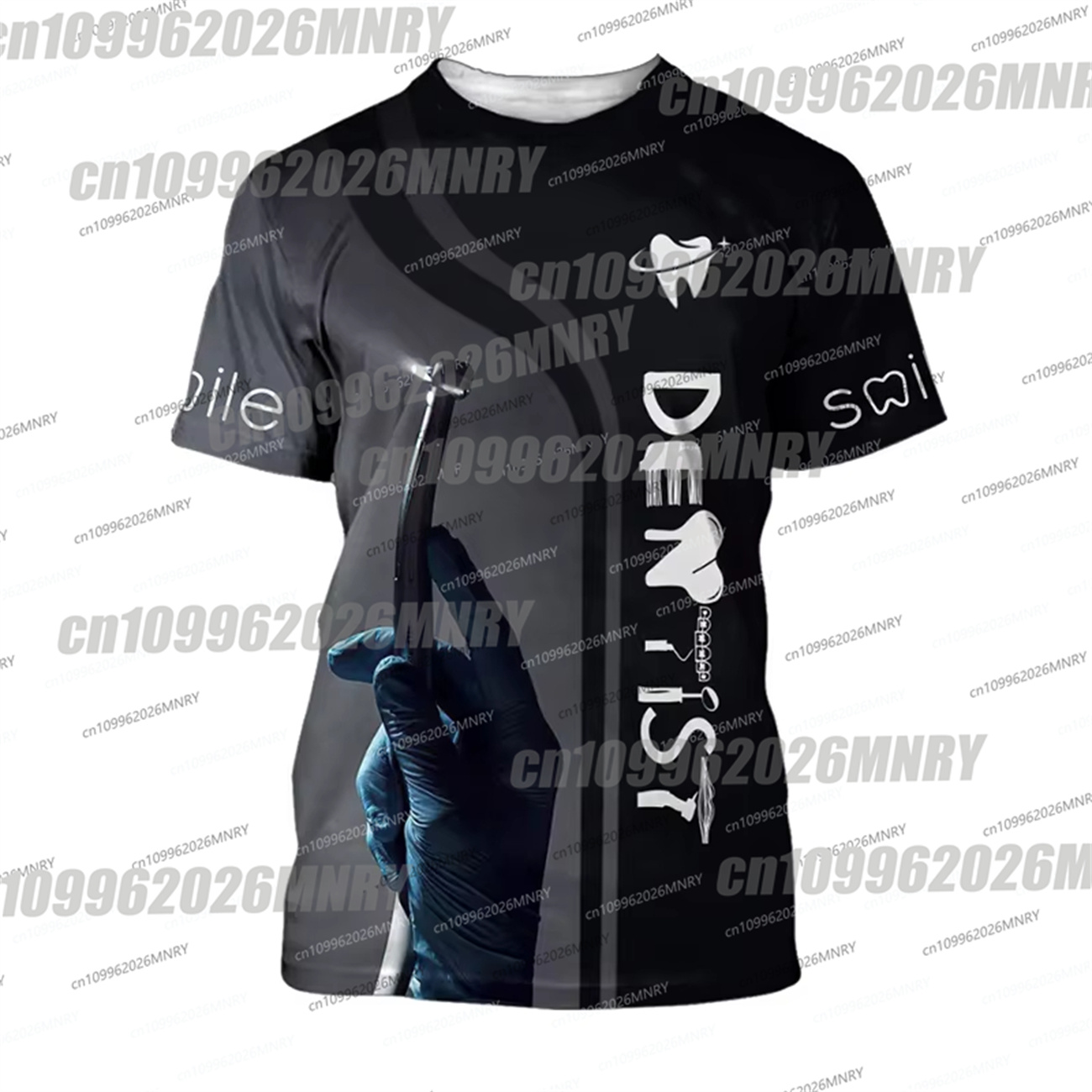 メンズTシャツ 歯の3Dプリント入り デイリーTシャツ 半袖 - 3D Printing Tooth のレビューと価格