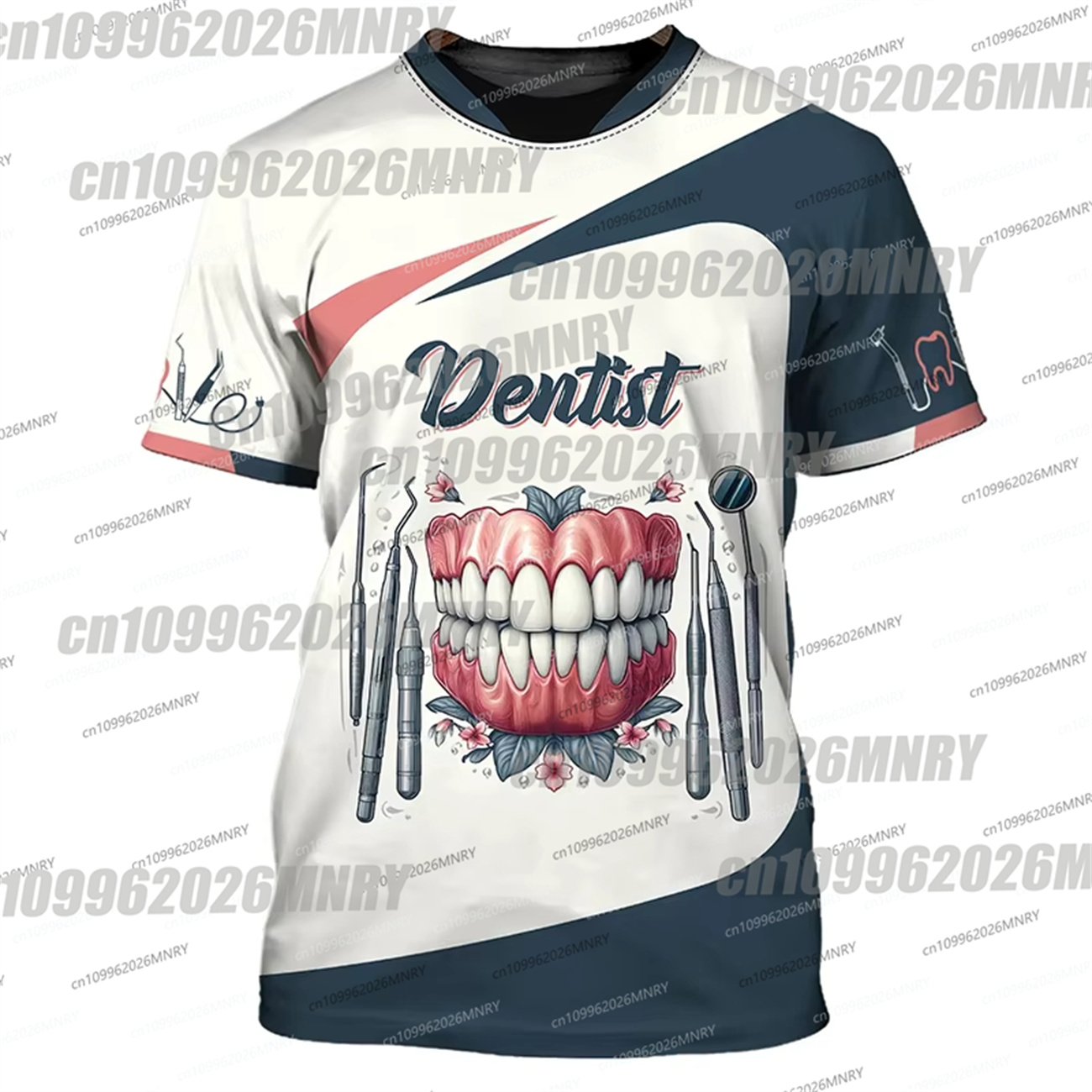 メンズTシャツ 歯の3Dプリント入り デイリーTシャツ 半袖 - 3D Printing Tooth のレビューと価格