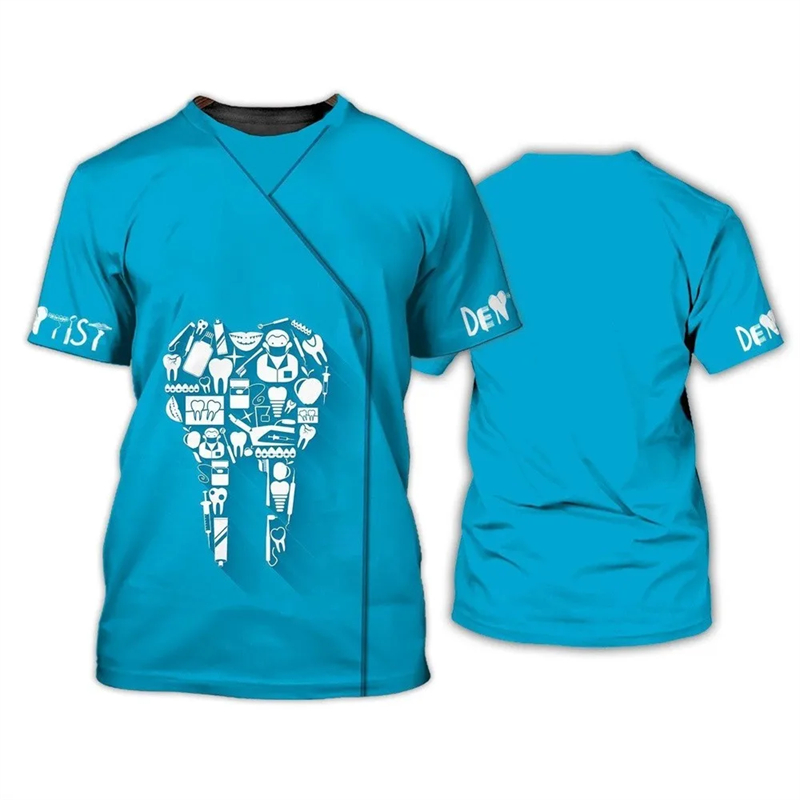 メンズ半袖Tシャツ,カジュアル,ストリートウェア,3Dプリン - 3D Printing Tooth のレビューと価格