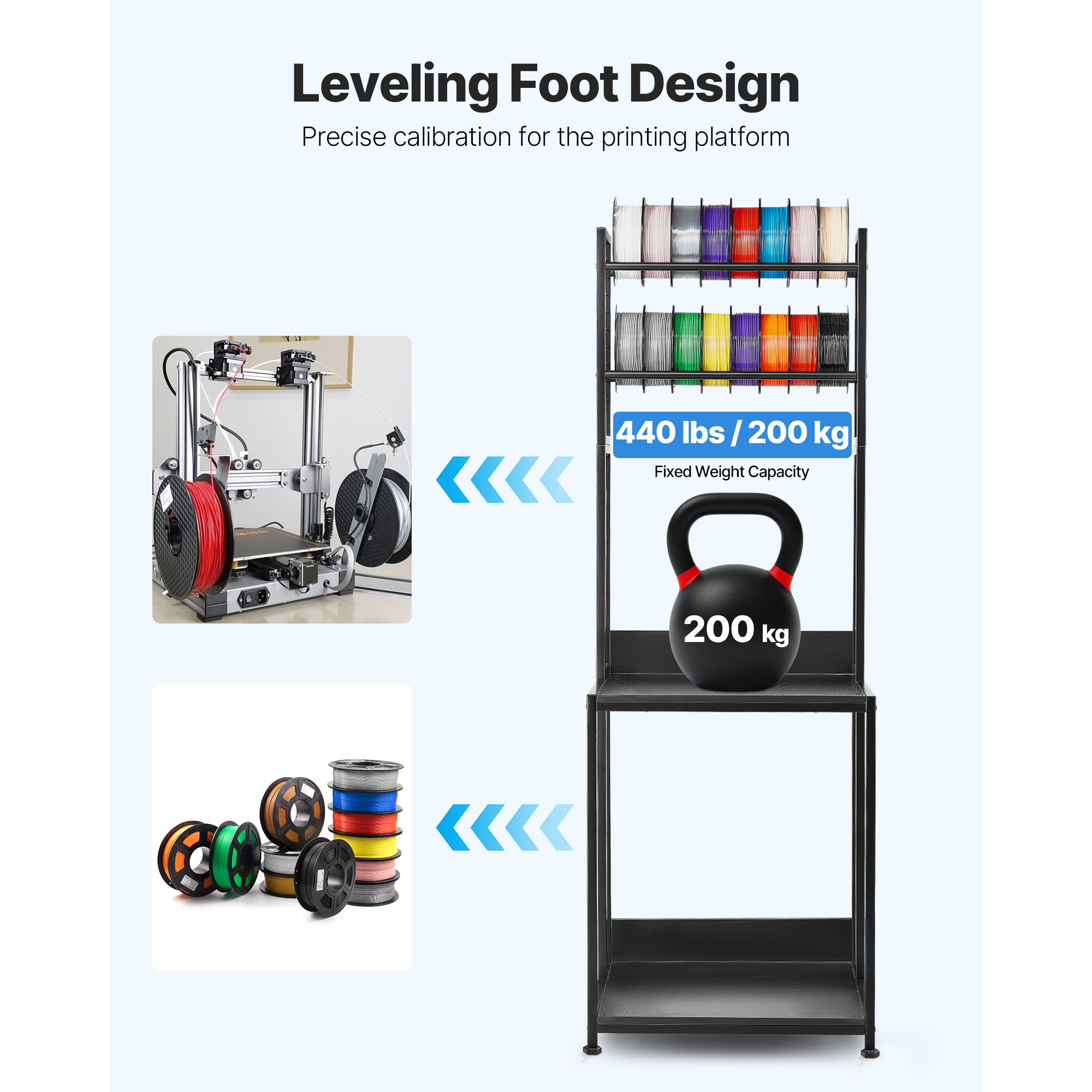 SucceBuy 4段式3Dプリンターフィラメント収納ラック - 3D Printing Online のレビューと価格